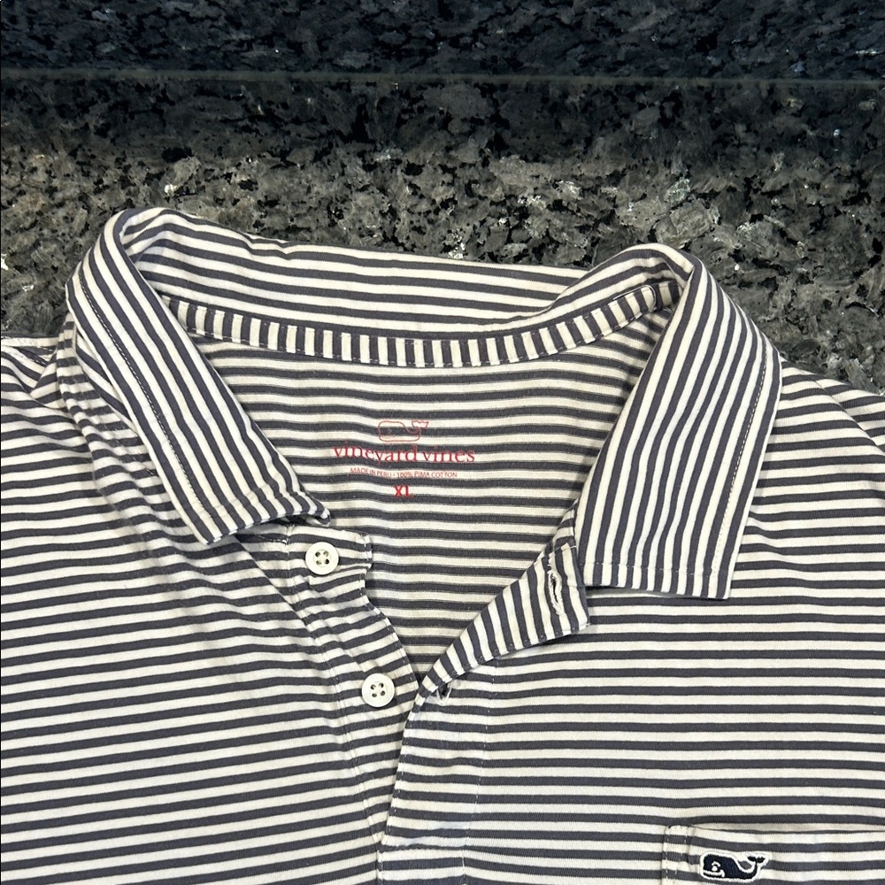Vineyard Vines Men’s Navy Stripe Polo XL